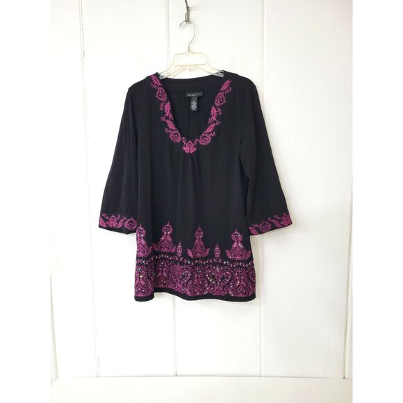 INC International Concepts Embroidered Cotton Knit Tunic Top Size XL - Picture 2 of 5
